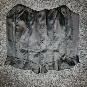 Black Satin Bustier Top